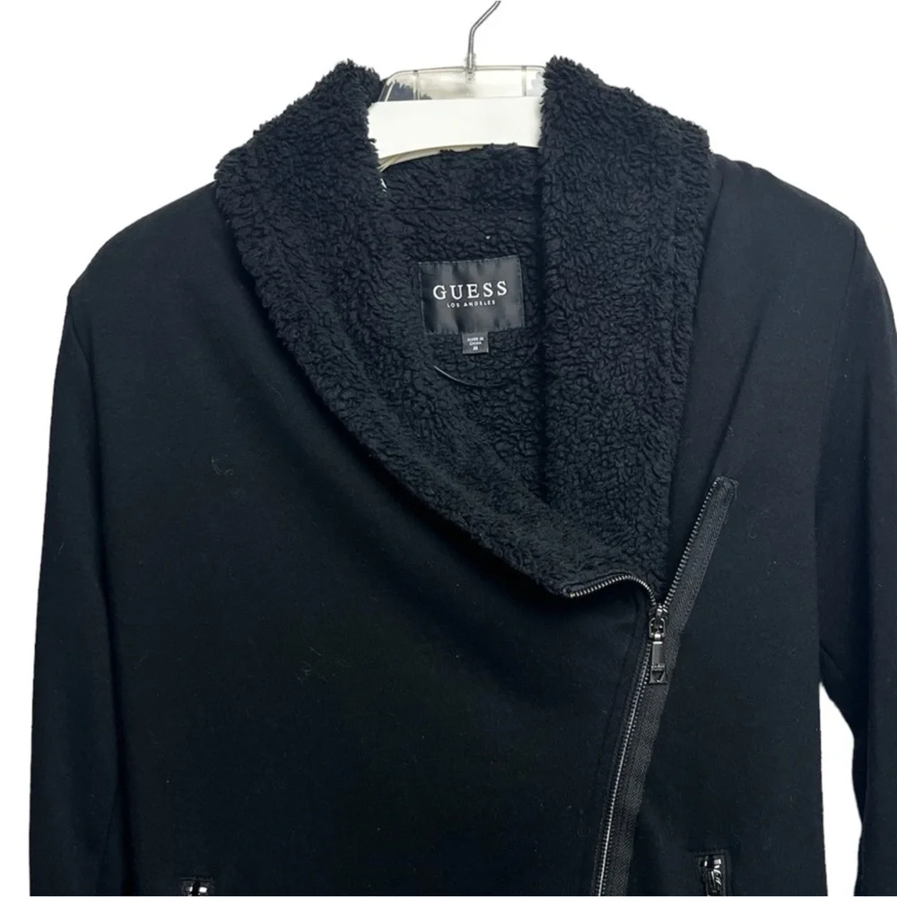 GUESS Asymmetrical Sherpa Lined Jacket - Picture 2 of 12